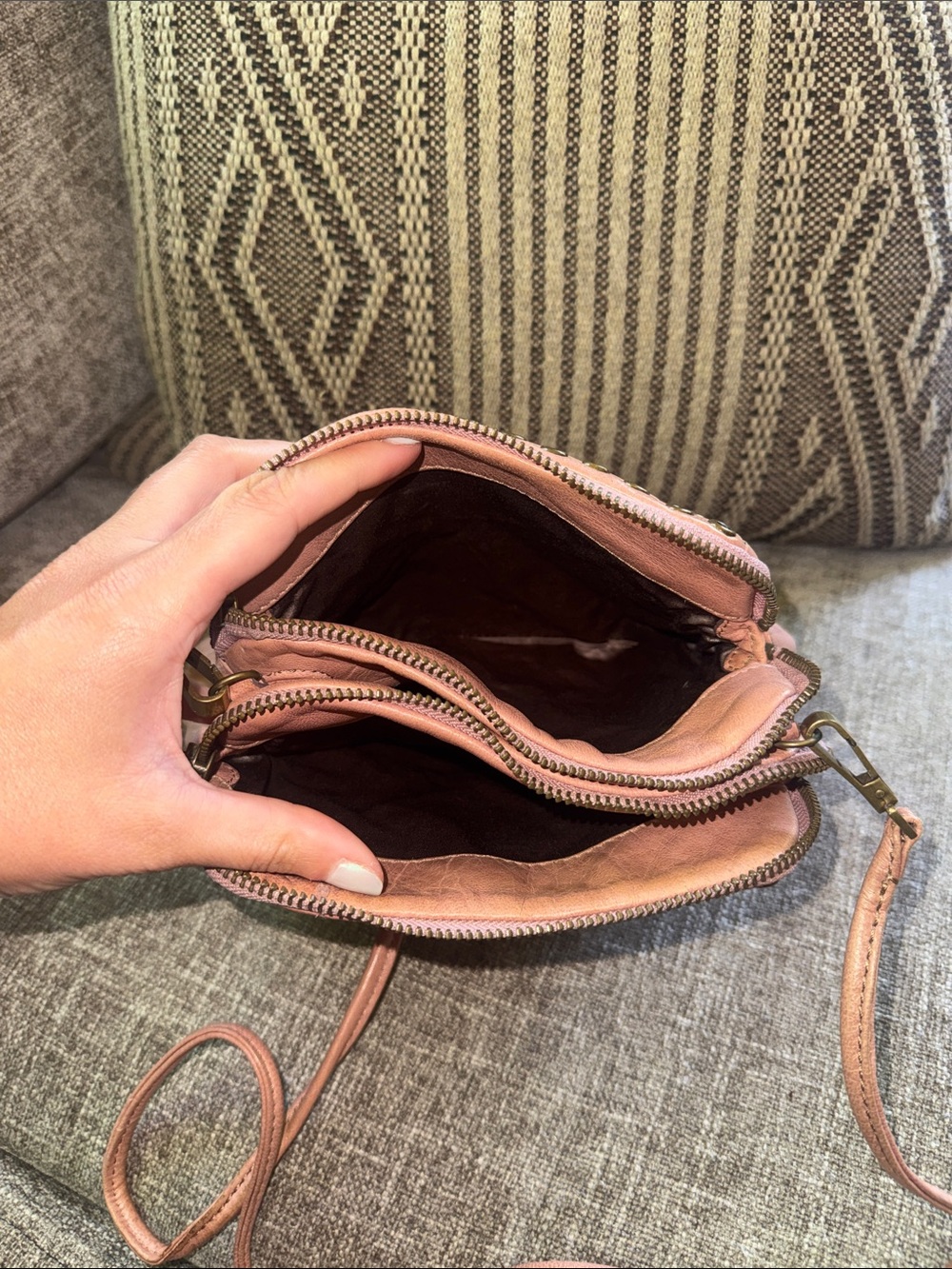 Kooba Pink Leather Studded Crossbody Bag - Picture 7 of 7
